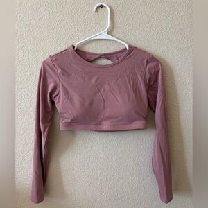 Women's Mauve Long Sleeve Workout Top